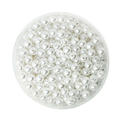 500pcs 6mm rondes en plastique imitation perles intercalaires perles bricolage argent gris