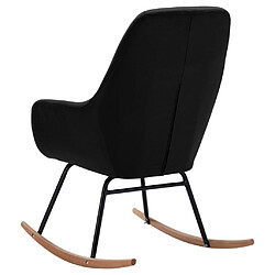 Maison Chic Chaise à bascule | Fauteuil Relax, design moderne Noir Tissu -GKD20811 pas cher