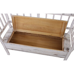 Mendler Banc banquette de rangement T207 bahut coffre avec coussin ~ bois blanc shabby chic