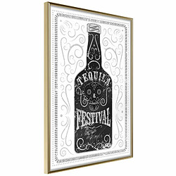 Paris Prix Affiche Murale Encadrée Bottle of Tequila 20 x 30 cm Or