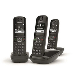 Téléphone sans fil dect noir sans répondeur - as690trionoir - GIGASET