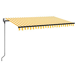 Maison Chic Store banne | Auvent rétractable de porte | Marquise Brise-soleil automatique 450x300 cm Jaune et blanc -GKD92417