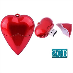 Wewoo Clé USB rouge Disque flash USB2.0 style coeur de 2 Go