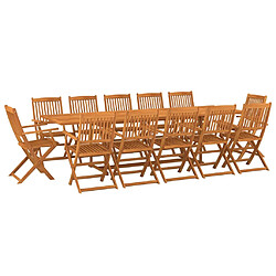 vidaXL Ensemble à manger de jardin 13 pcs 280x90x75 cm bois d'acacia