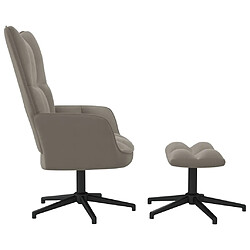 Avis vidaXL Chaise de relaxation avec tabouret Gris clair Velours