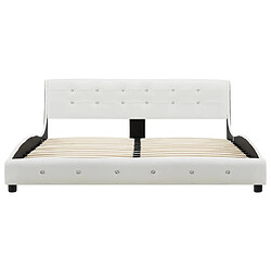 Acheter vidaXL Lit avec matelas à mémoire de forme Blanc Similicuir 160x200 cm