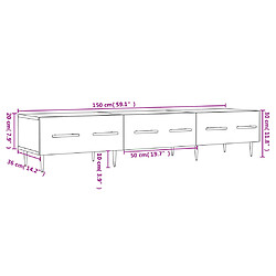 vidaXL Meuble TV noir 150x36x30 cm bois d'ingénierie pas cher