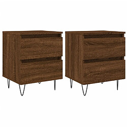 vidaXL Tables de chevet 2 pcs chêne marron 40x35x50 cm bois ingénierie