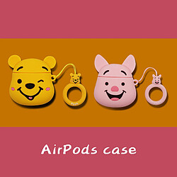 GUPBOO Airpods Coque Housse Étui Protecteur Compatible pour AirPods Pro-ours cochon dessin animé