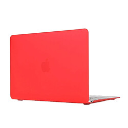 Wewoo Housse Étui rouge et Transparent pour Macbook 12 pouces Boîtier de protection en plastique dur translucide givré