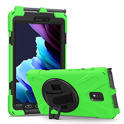 Coque en TPU + Silicone avec béquille pivotante à 360° et fente pour stylo vert pour votre Samsung Galaxy Tab Active 3 T570/T575/T575N/T577