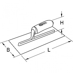 KS TOOLS 144.0458 Platoir droit lame inox manche bi-composant dim.130x280mm