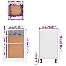 vidaXL Armoire de plancher à tiroir Sonoma gris 40x46x81,5 cm pas cher