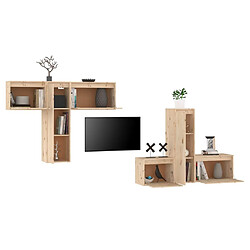 Avis vidaXL Meubles TV 6 pcs Bois massif de pin