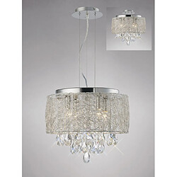 Luminaire Center Suspension Adeline Chrome poli 4 ampoules 34cm