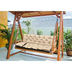 Ensemble de coussins de jardin AIO beige 180x60x50cm + 2 coussins 42 x 42 cm