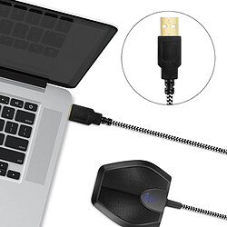 Wewoo Réunion USB Microphone de bureau d'ordinateur à condensateur omnidirectionnel, compatible avec PC / Mac pour la diffusion en direct, Show, KTV, etc. noir pas cher