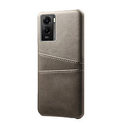 Coque en TPU + PU anti-griffes avec porte-carte, gris pour votre Vivo Y55s 5G