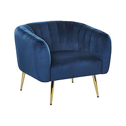 Beliani Fauteuil LACONIA Velours Bleu foncé