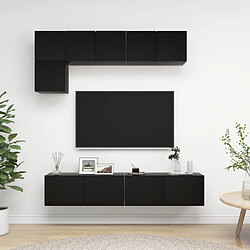 vidaXL Ensemble de meubles TV 5 pcs Noir Bois d'ingénierie