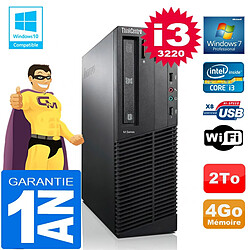 PC Lenovo M92p SFF Core I3-3220 Ram 4Go Disque 2 To Graveur DVD Wifi W7 - Occasion