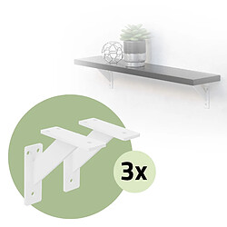 ML-Design 6x Support étagère murale fixation flottante aluminium blanc robuste 120x120 mm