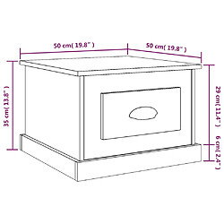 vidaXL Table basse blanc 50x50x35 cm bois d'ingénierie pas cher