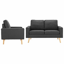 Maison Chic Ensemble de canapés 2 pcs, Canapé droit Sofa pour Salon Tissu Gris foncé -GKD398479