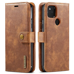 Etui en PU + TPU DG.MING anti-griffes, marron pour votre Google Pixel 5a 5G