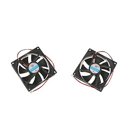 2Pièces 92mm Boîtier Ventilateur 12V CC PC CPU Ventilateur Refroidisseur 2Fil 2P