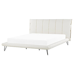 Beliani Lit double en cuir PU blanc 160 x 200 cm BETIN