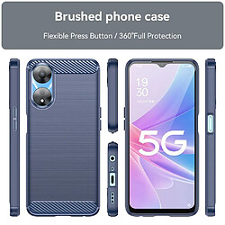 Htdmobiles Coque pour Oppo A58 5G / A78 5G - housse etui silicone gel carbone + film ecran - BLEU FONCE