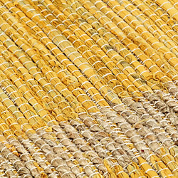 Decoshop26 Tapis fait à la main Jute Jaune 160x230 cm DEC023528