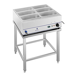 Helloshop26 Bain Marie 2 000 watts 6 bacs GN 1/3 avec table et robinet de vidange acier inoxydable 14_0000558