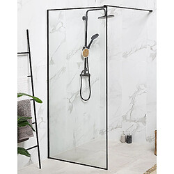 Beliani Parois de douche 100 x 190 cm Noir WASPAM II