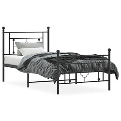 Avis Maison Chic Cadre/structure de lit métal et tête de lit + pied de lit pour adulte - Lit Moderne Chambre noir 90x190 cm -MN70814