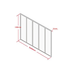 Avis Vente-Unique Verrière atelier en aluminium thermolaqué - 150x130 cm - Naturel clair - BAYVIEW