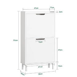 Avis SoBuy FSR151-W Meuble à Chaussures Meuble de Rangement à Chaussures avec 2 Abattants Armoire à Chaussures Commode à Chaussures