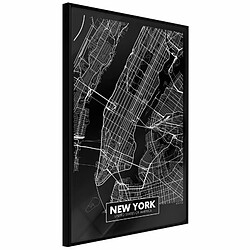 Paris Prix Affiche Murale Encadrée City Map New York Dark 20 x 30 cm Noir