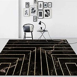 Avis Wewoo Marbre Texture Carré Lignes Tapis Pour La Maison Salontaille 40x120cm or noir