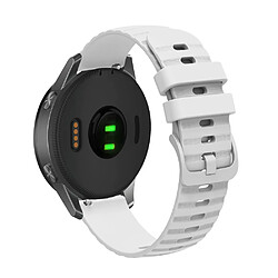 Bracelet en silicone points en forme de vague 18mm, réglable pour votre Garmin Venu 2S/Vivomove 3S/Vivoactive 4S - blanc