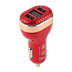 Wewoo Chargeur voiture allume-cigare intelligent double sortie USB 2.4A avec affichage à LED (rouge)