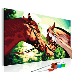 Decoshop26 Tableau à peindre soi-même peinture par numéros motif Chevaux 60x40 cm TPN110027