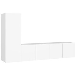 vidaXL Ensemble de meubles TV 3 pcs Blanc Bois d'ingénierie