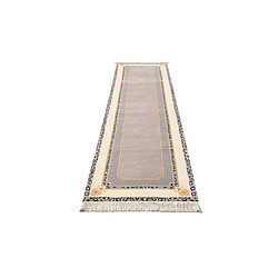 Avis Vidal Tapis de couloir en laine 302x81 gris Darya