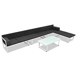 Maison Chic Salon de jardin 5 pcs - Table et chaises d'extérieur - Mobilier/Meubles de jardin Moderne Textilène Aluminium Noir -MN79644