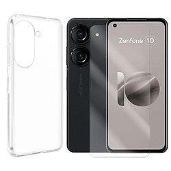 Coque de protection souple silicone transparente + Lot de 2 Verre trempé pour Asus Zenfone 10 5G AI2302 5.92" -VISIODIRECT-