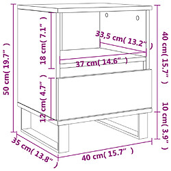 vidaXL Table de chevet chêne sonoma 40x35x50 cm bois d’ingénierie pas cher