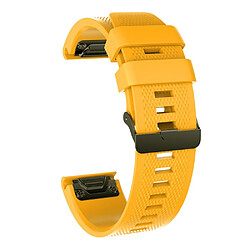 Bracelet en silicone souple jaune pour votre Garmin Fenix 6X/6X Pro/Fenix 5X/Fenix 5X Plus 26mm