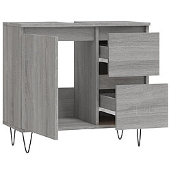 Avis Maison Chic Armoire de bain,Meuble de rangement de salle de bain,Meuble haut sonoma gris 65x33x60 cm bois d'ingénierie -GKD348993